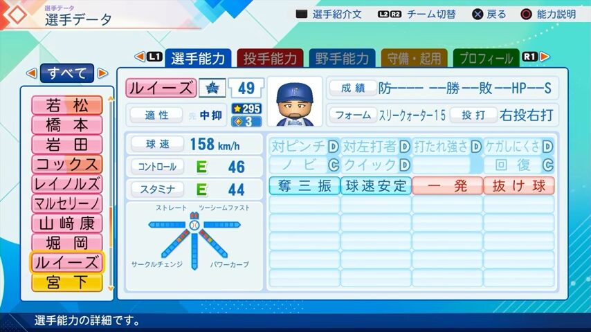 ルイーズのパワプロ能力データ（2026年開幕版）・横浜DeNAベイスターズ