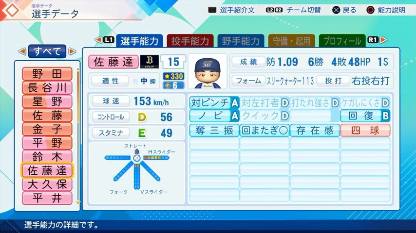 佐藤達也のパワプロ能力データ2026年版オリックスバファローズレジェンドOB