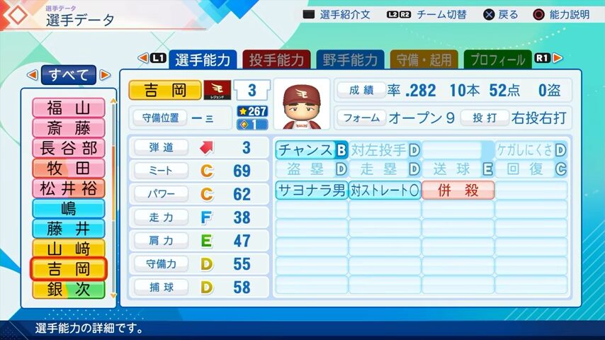 吉岡雄二のパワプロ能力データ2026年版楽天イーグルスレジェンドOB