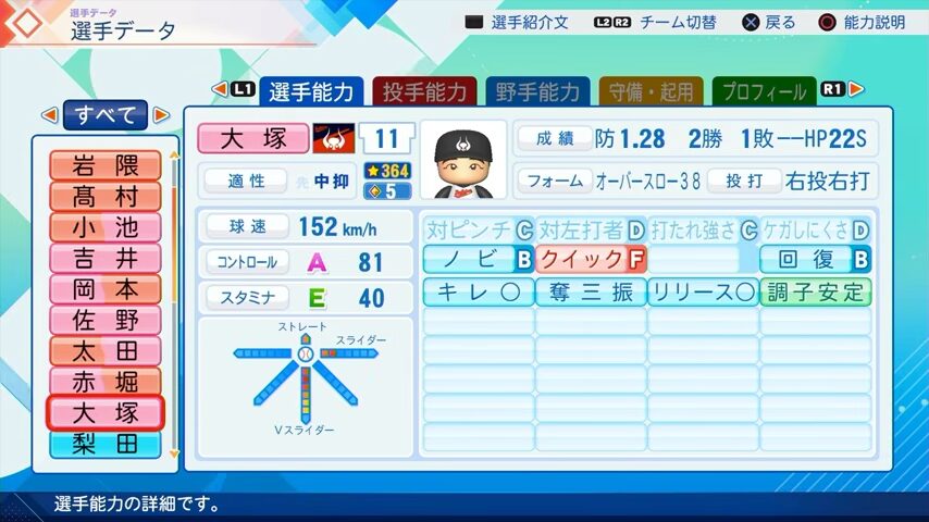 大塚のパワプロ能力データ2026年版近鉄バファローズレジェンドOB