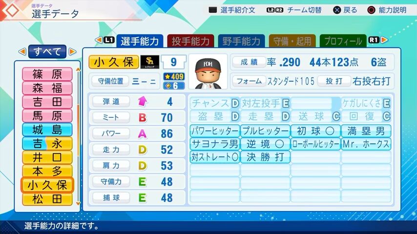 小久保裕紀のパワプロ能力データ2026年版ホークスレジェンドOB